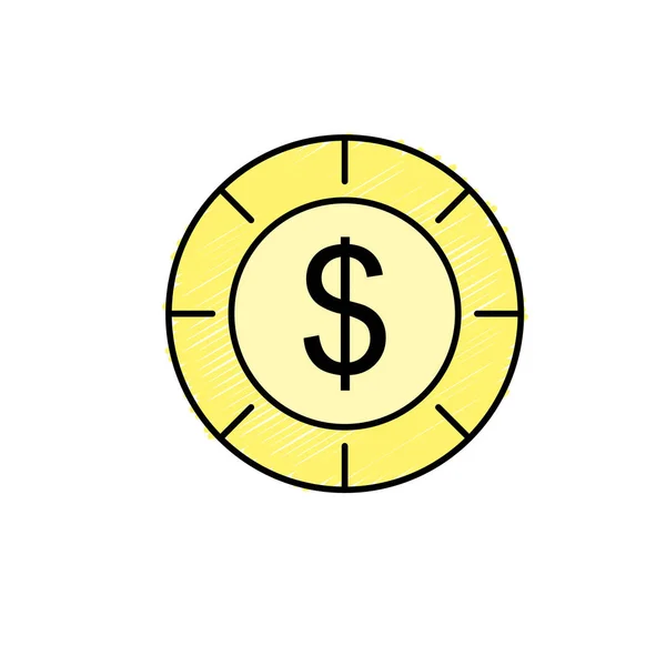 Coin Cash Money Financial Economy Vector Illustration — Stock Vector