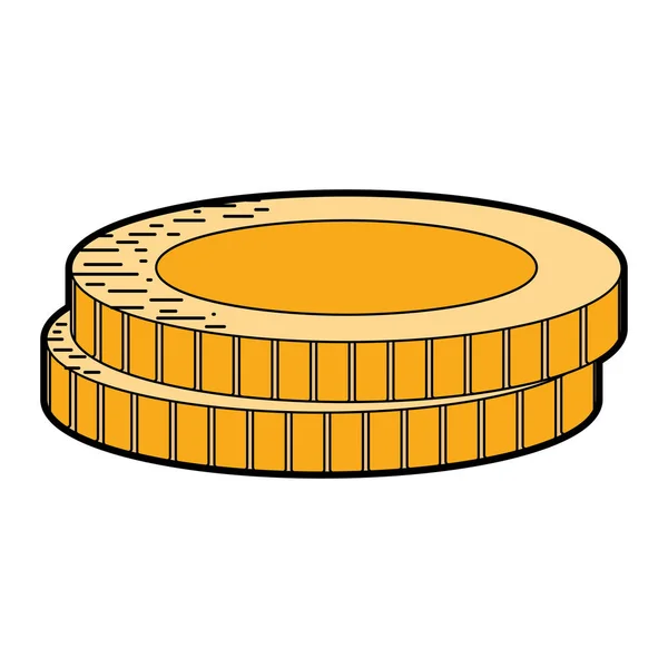 Monedas Dinero Efectivo Economía Financiera Vector Ilustración — Vector de stock