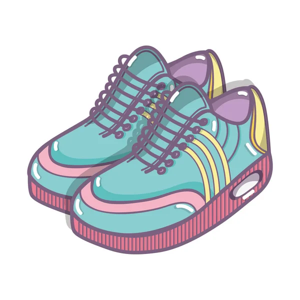 Kleur Comfortabele Sneakers Fitness Vector Illustratie Ontwerp — Stockvector