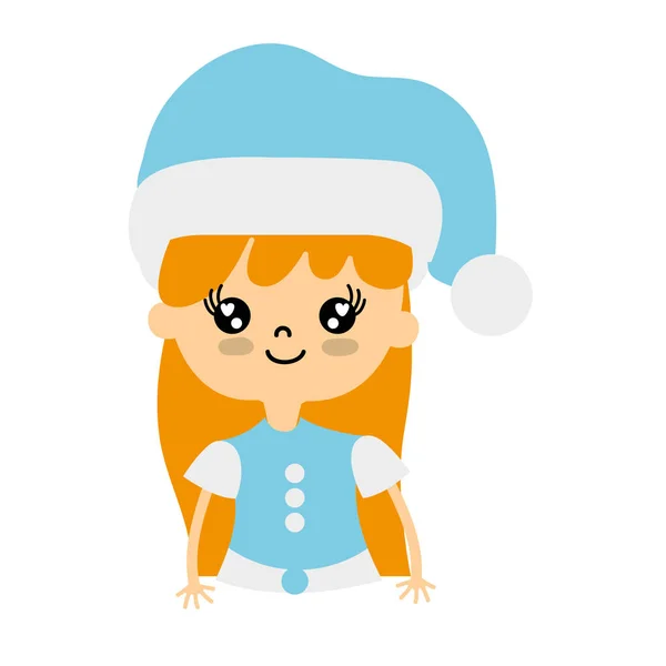 Beauty Girl Celebrating Merry Christmas Vector Illustration — Stock Vector