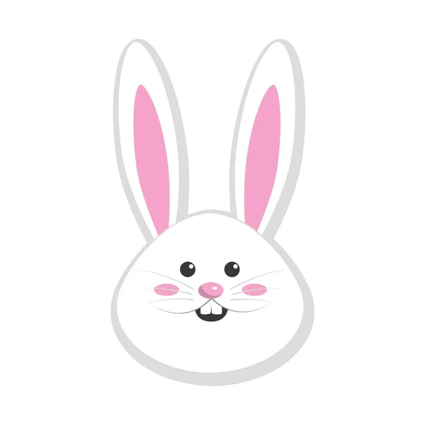 Beau Visage Lapin Heureux Animal Vecor Illustration — Image vectorielle