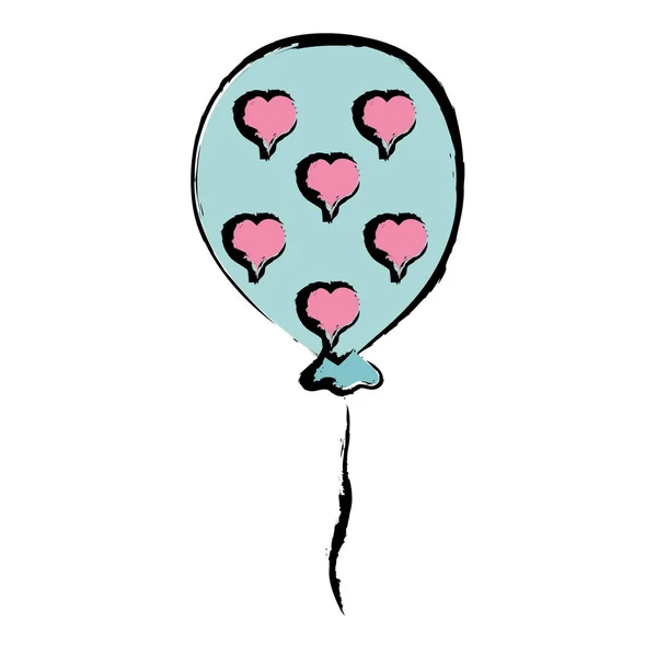 Nice Balloon Hearts Design Decoration Vector Illustration — Stock Vector