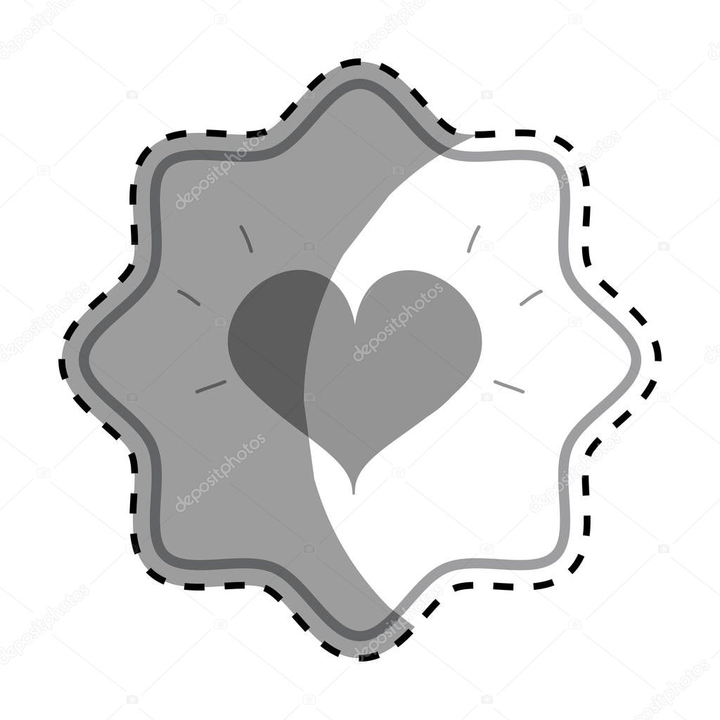 emblem symbol beautiful heart of love, vector illustration design