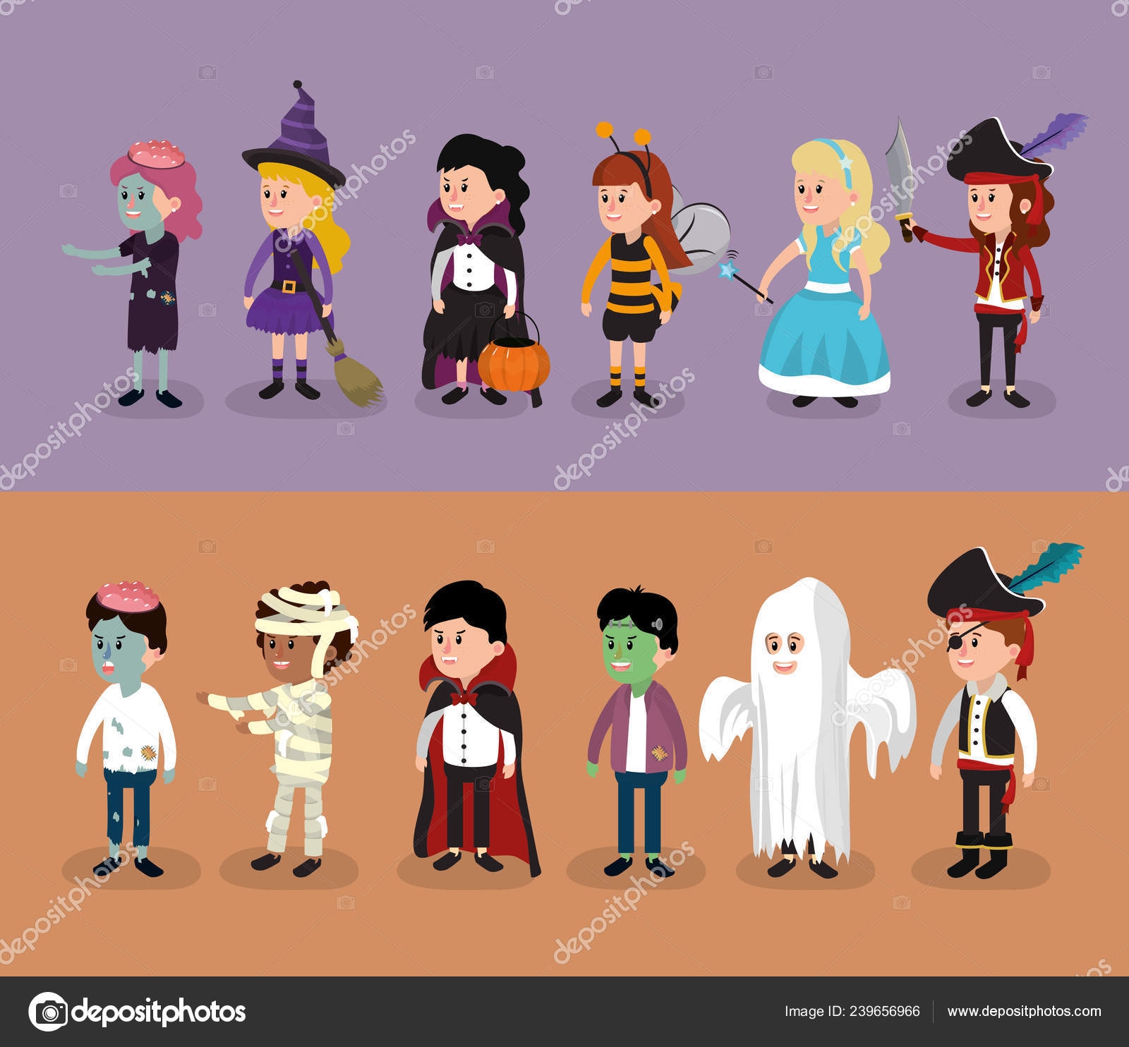 Kids Halloween Costume Cartoons Vector Illustration Graphic Design Stock Vector Image by ©stockgiu #239656966 Kids Halloween Costume Cartoons Vector Illustration Graphic Design Stock Vector Image by ©stockgiu #239656966