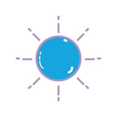 şirin güneş ve doğal eleman hava illüstrasyon vektör