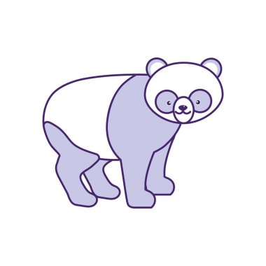 sevimli panda vahşi hayvan simge vektör çizim