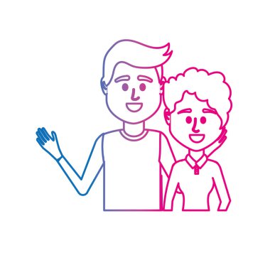 satır çift ile birlikte rahat kıyafetler illüstrasyon tasarım vektör