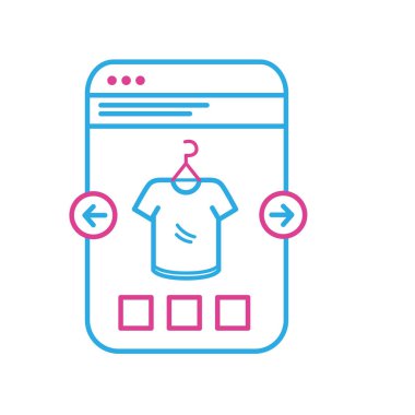 satır smartphone Web sitesi giyim online vektör çizim alışveriş