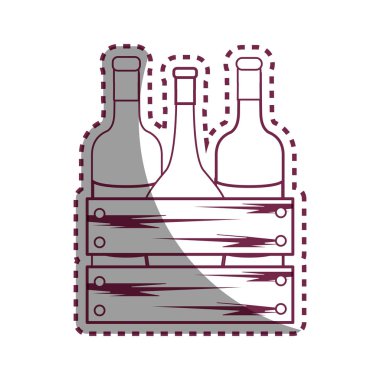 etiket satırı farklı şarap şişeleri simge görüntüsünü, vektör çizim tasarım