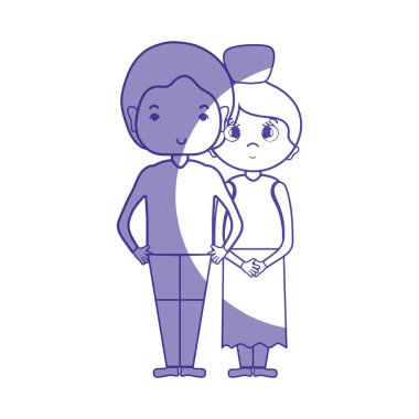 illüstrasyon siluet güzellik çift ile birlikte saç modeli tasarım vektör