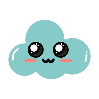 Kawaii şirin ihale bulut hava vektör çizim