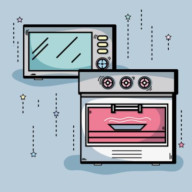 Mutfak vektör çizimde kullanılan için teknoloji makineleri