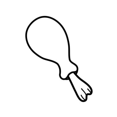 siluet lezzetli tavuk uyluk yiyecek, vektör çizim tasarım