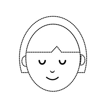 Şekil avatar kadın baş saç modeli tasarım vektör çizim ile noktalı