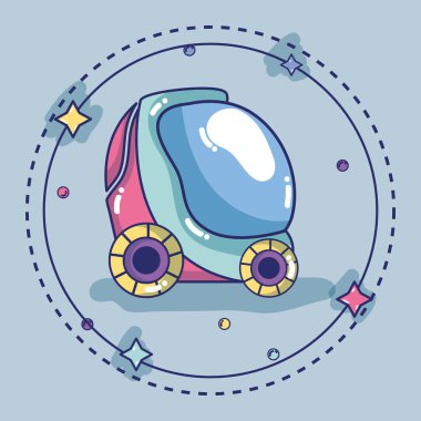 yıldız ile futuristik araba arka plan vektör çizim tasarımı