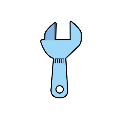 İngiliz anahtarı ekipman hizmet sektörü onarım vektör çizim