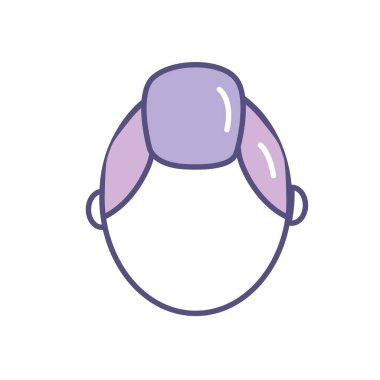 Avatar adam kafa saç modeli tasarımı ile illüstrasyon vektör