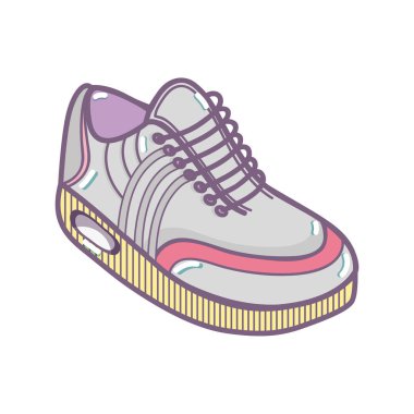 renk rahat spor ayakkabılar fitness, vektör çizim tasarım