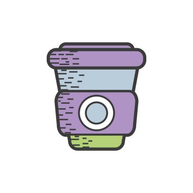 plastik kap vektör çizim içinde lezzetli kahve