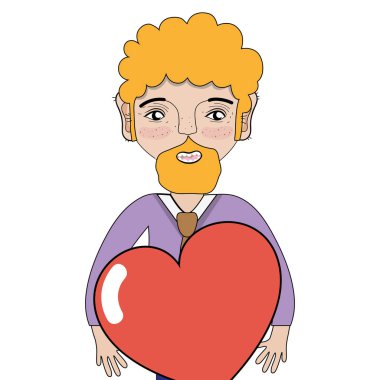 adam sakal ve kalp ellerini, vektör çizim