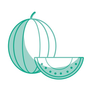 siluet lezzetli dilim karpuz meyve vitamin ve protein vektör çizim ile