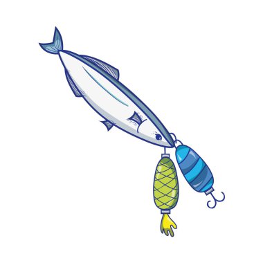 spinner nesne vektör çizim yakalamak için bitting balık