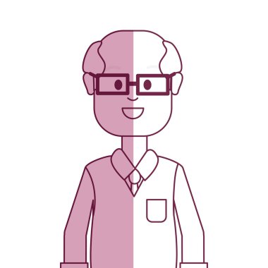 gözlük ve rahat kumaş, yaşlı adamla illüstrasyon vektör