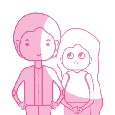 illüstrasyon siluet güzellik çift ile birlikte saç modeli tasarım vektör