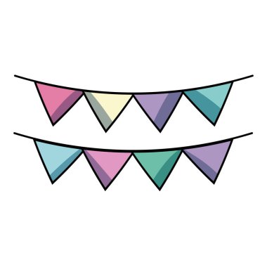 sevimli parti bayrak süsleme tasarlamak vektör