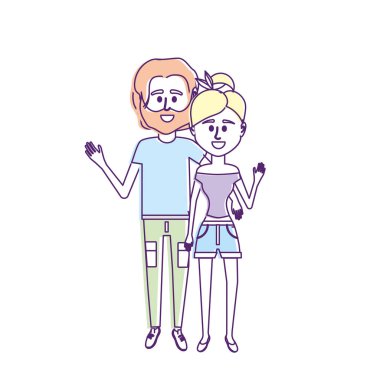 Çift clouthes tasarım vektör çizim simgesi ile birlikte