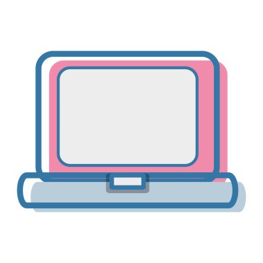 dizüstü bilgisayar teknoloji ve iş bilgi simgesi, vektör çizim