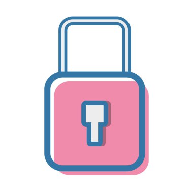 Güvenlik asma kilit anahtarı koruma bilgi, vektör çizim