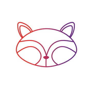 satır rakun baş vahşi sevimli hayvan vektör çizim