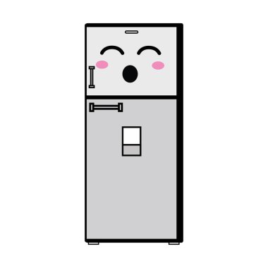 Kawaii şirin komik mutfak gereçler vektör çizim