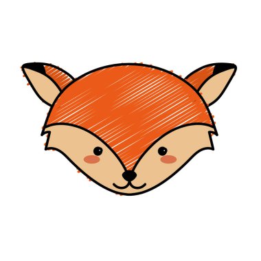şirin fox baş vahşi hayvan vektör çizim