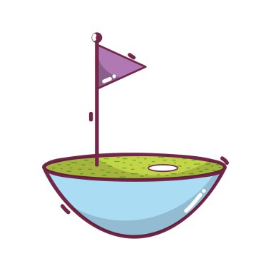 oyun alanı, vektör çizim Golf bayrak play