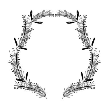 rustik tüyleriyle bitkiler dekorasyon, vektör çizim tasarım