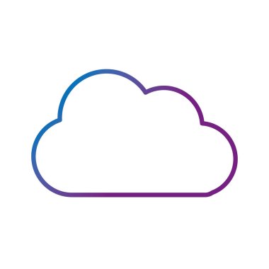 Beyaz arka plan vektör çizim üzerinde çizgili güzel bulut Tema