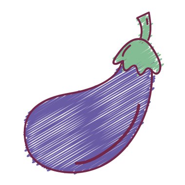 lezzetli taze patlıcan organik sebze, vektör çizim