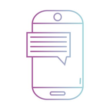 satır smartphone teknoloji sohbet kabarcık metin vektör çizim ile