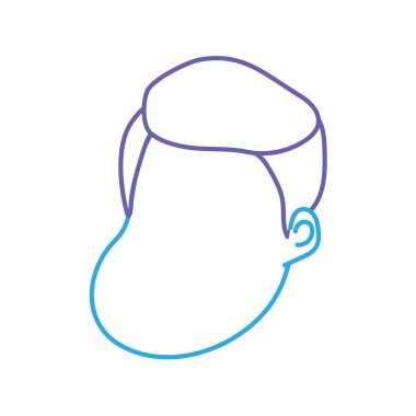 satır avatar adam yüz saç modeli tasarım vektör çizim ile