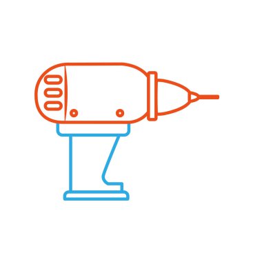 siluet matkap ekipman hizmet sektörü onarım vektör çizim