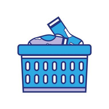 sepet tasarımı vektör çizim içinde kirli giysiler ile