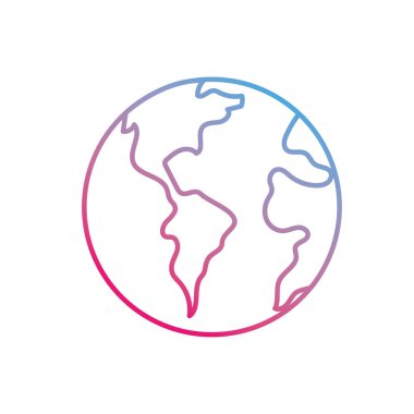 satır küresel dünya gezegen Coğrafya ubication vektör çizim için