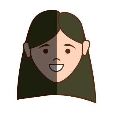 mutlu genç kadın saç modeli, vektör çizim tasarım ile