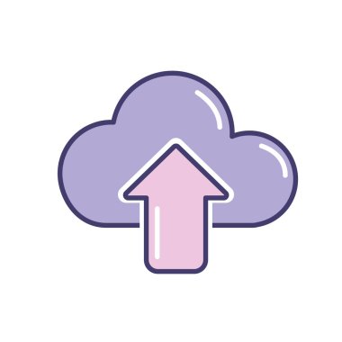 bulut veri dijital teknoloji sunucu vektör çizim