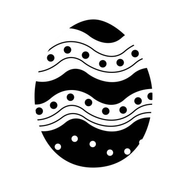 siyah kontur yumurta Paskalya dekorasyon, vektör çizim