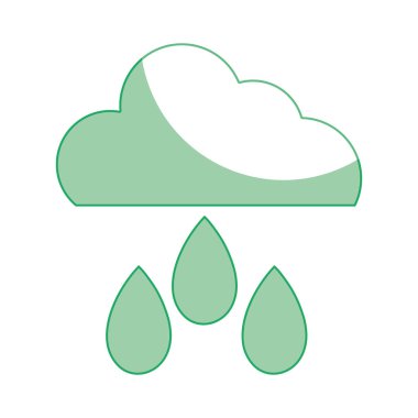 siluet bulut ile yağmur ve doğal hava vektör çizim simgesi