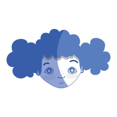 güzel kız yüz saç modeli ve ifade ile kontur, illüstrasyon vektör