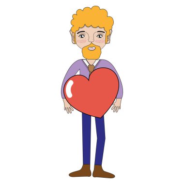 adam sakal ve kalp ellerini, vektör çizim